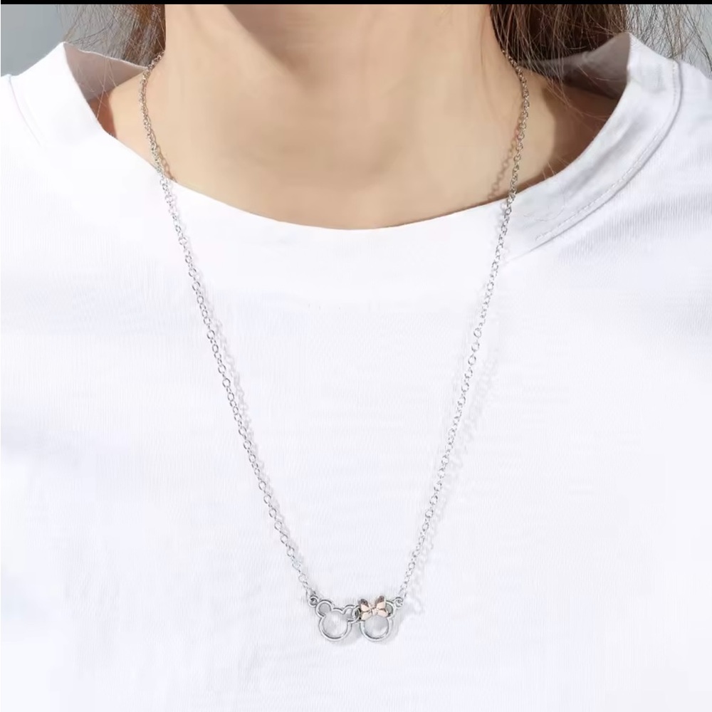 Disney Inspired Mickey and Minnie Love Necklace